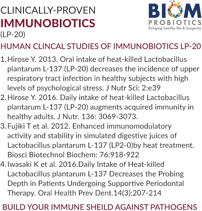 Biom Probiotics 3-in-1 Formula (Cold Shipped) with 10 Billion Flora Probiotics Prebiotics and Immunobiotics for Healthy Life &amp Longevity - Diversifies Gut Microflora and Microbiome - for Men &amp