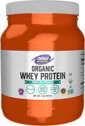 NOW Foods Sports Nutrition Certified Organic Whey Protein 19 g Unflavored Powder 1-Pound