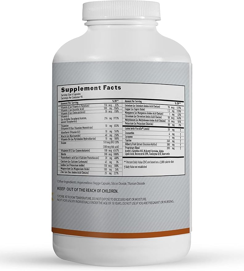 MaxiVision® AREDS 2 Whole Body Formula - AREDS 2 Eye Vitamins w/Lutein and Zeaxanthin - for Macular Support - Eye Supplements for Eye Strain - 360 Capsules Count (360 Capsules 1 Bottle)