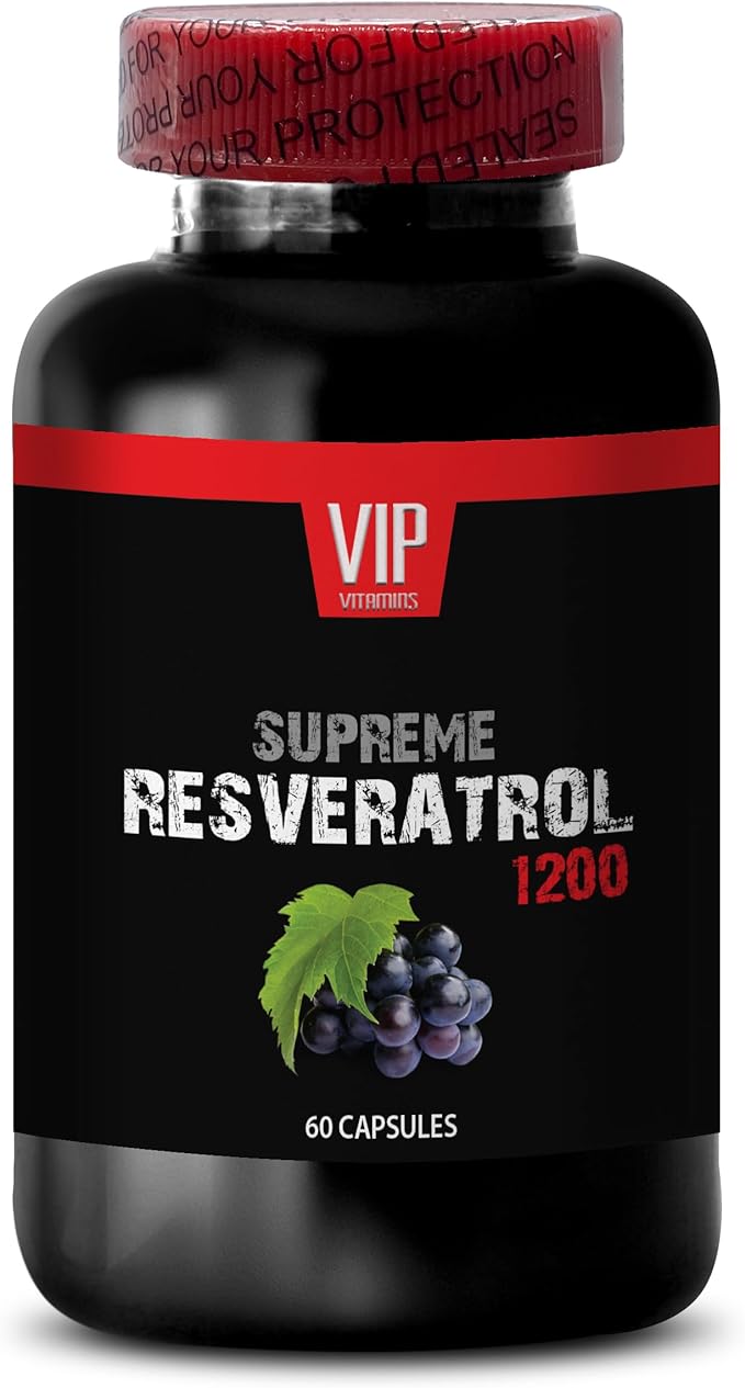 Antioxidant supplement men - SUPREME RESVERATROL 1200Mg - Resveratrol with quercetin Immune system booster premium antioxidants resveratrol red wine extract grape seed extract 1 Bot 60 Capsules