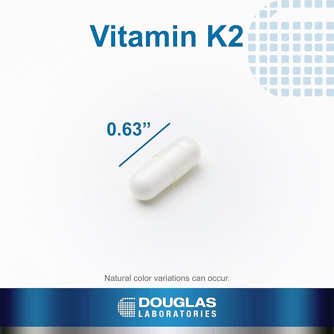 Douglas Laboratories Vitamin K2 - 90 mcg MK-7 - Supports Bone Formation Calcium Use Heart Health &amp Blood Vessels* - Vegetarian Formula - 60 Capsules