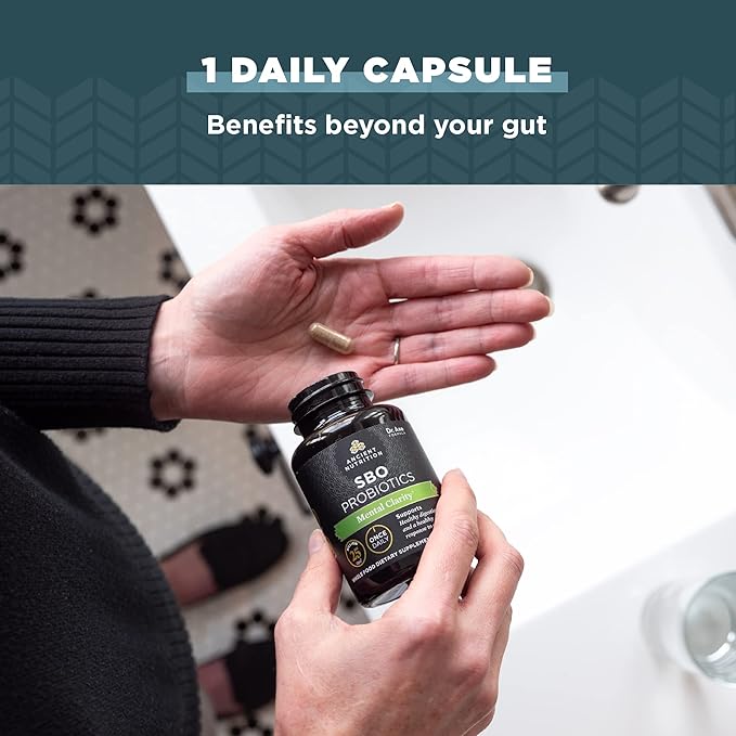 Ancient Nutrition Probiotics for Mental Clarity Once Daily Probiotics 30Ct Helps Promote Mental Clarity and Concentration Supports Healthy Energy and More Restful Sleep 25 Billion CFUs*