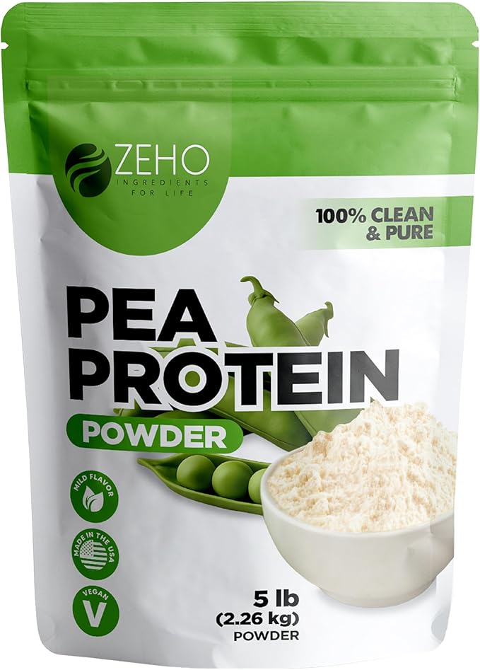 Pea Protein Powder – 5 lb Plant-Based Protein – Isolate Powder for Beverages Snacks Shakes – Clean Unflavored Taste – Diet-Friendly and Easy to Digest – Resealable Pouch