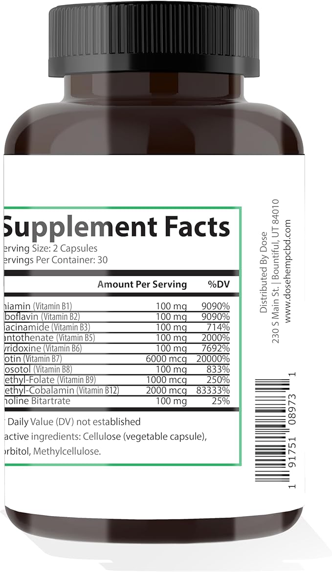 DOSE - Methyl B Complex Essential Vitamins for Daily Wellness - Supports Energy Immunity and Overall Health