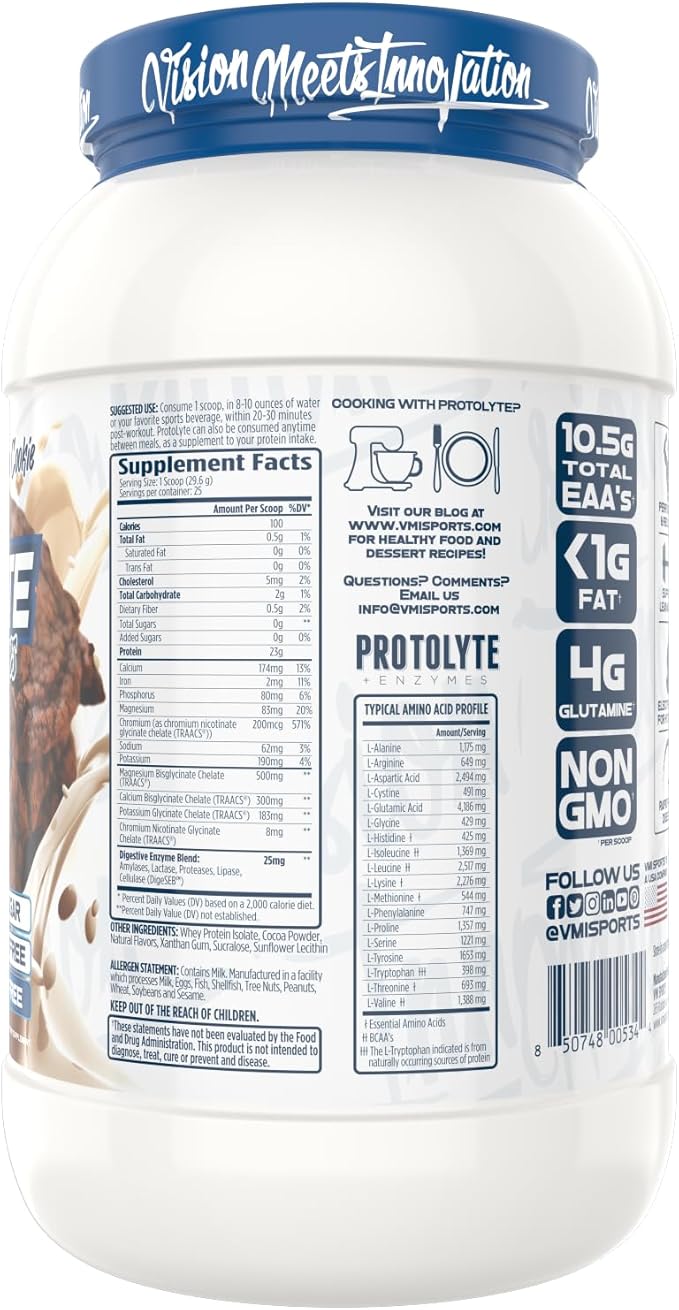 VMI Sports | ProtoLyte Whey Isolate Protein Powder | Low Calorie Whey for Weight Loss and Muscle Gain | Digestive Enzymes | Non-GMO (1.6 lb Chocolate Peant Butter)
