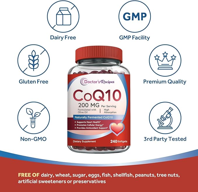Doctor's Recipes CoQ10 200mg &amp Sunflower Lecithin 1200 mg