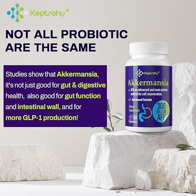 300 Billion AFU Akkermansia Probiotic for Women &amp Men Akkermansia Muciniphila for More Akkermansia Production Digestive Gut &amp Immune Gut Digestive Lining Function 240 Count