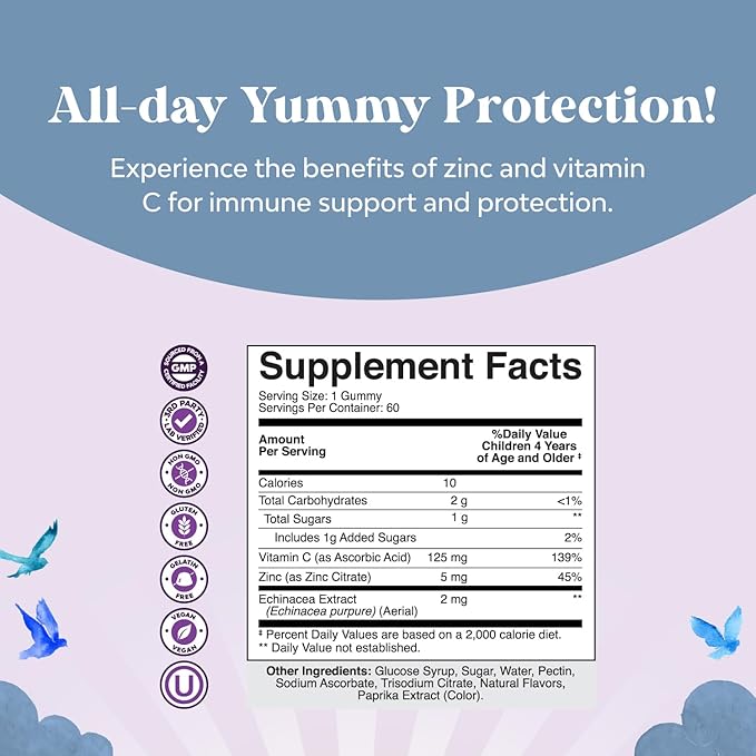 Bundle of Omega DHA Gummies for Kids - Fatty Acids Omega 3 6 9 with Vitamin C for Brain Immunity &amp Vision and Kids Immunity Support Gummies - Delicious Vitamin C with Zinc &amp Echinacea Immune