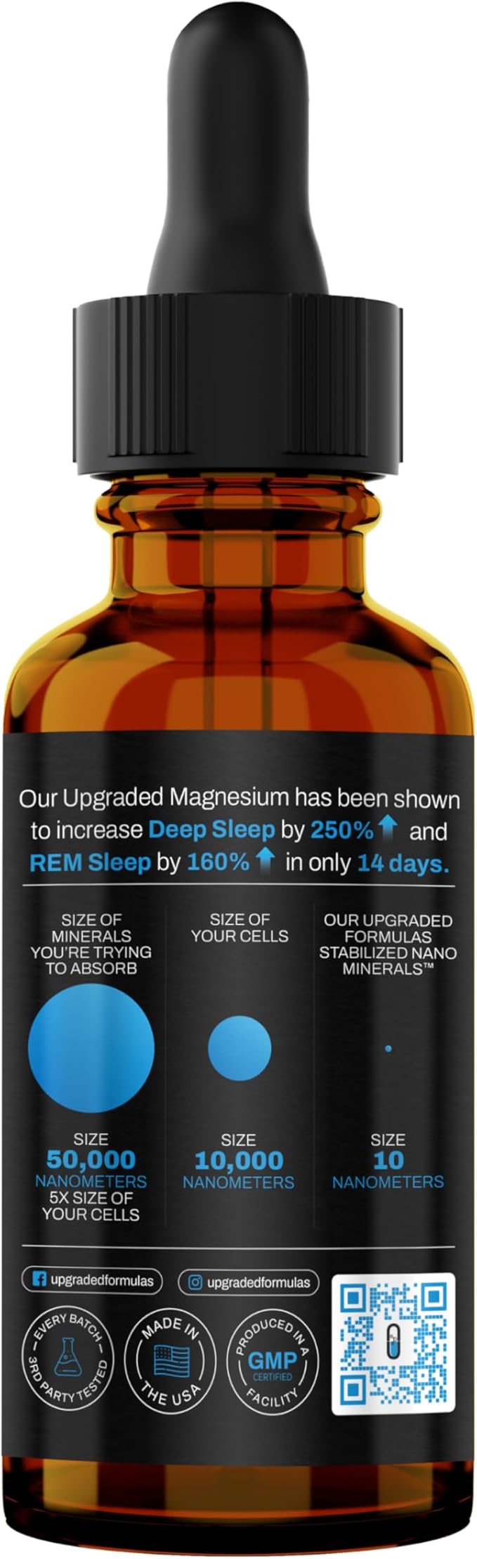 Upgraded Formulas Nano Minerals and Magnesium Liquid Supplement - Deep Sleep Calm and Stress Support - Vegan Natural (30 Servings)