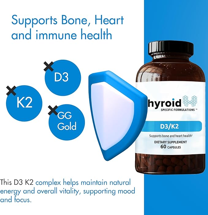 D3/K2 Vitamin Complex with GG | High-Absorption Vitamin D3 5000 IU + Vitamin K2 MK-4 + MK-7 | Supports Bone Strength Heart Health and Immune Balance | 60 Capsules