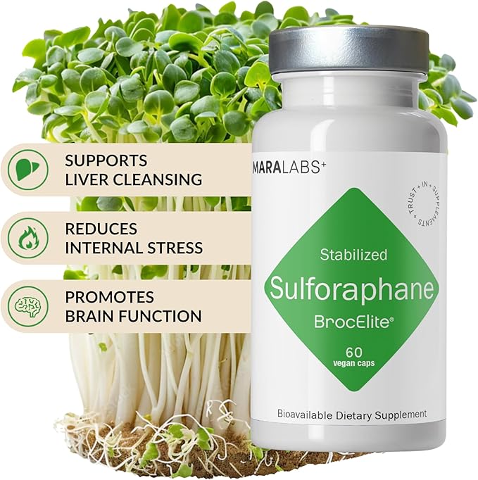 Mara Labs Plus | Stabilized Broccoli Sulforaphane Supplement | Glyphosate Residue Free Certified – Third-Party Tested | 60 Vegan Capsules