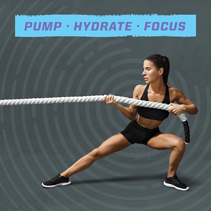 Sunwarrior Pre Workout Powder Energy Drink Vegan Plant-Based Supplement Pump Hydrate Focus Endurance &amp Strength Builder Blue Raspberry Pineapple Flavored 30 Servings Active Preworkout