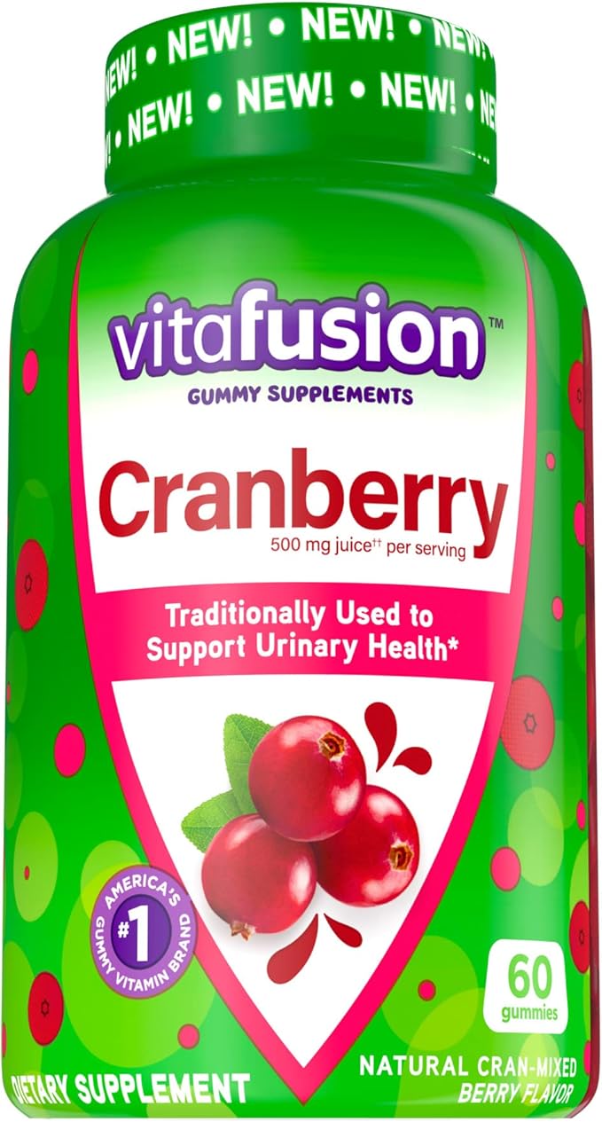 Vitafusion Omega-3 Heart Health Gummy Vitamins with Cranberry Gummies for Women 120 Count Omega 3 EPA/DHA Berry Lemonade and 60 Count 500mg Cranberry Juice Concentrate per Serving