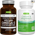 Vegan Omega-3 + Calcium &amp Magnesium Complex Vegan Bundle Sustainable EPA &amp DHA Algae Oil 1340mg + 2:1 Plant Based Algae Mineral Complex by Igennus