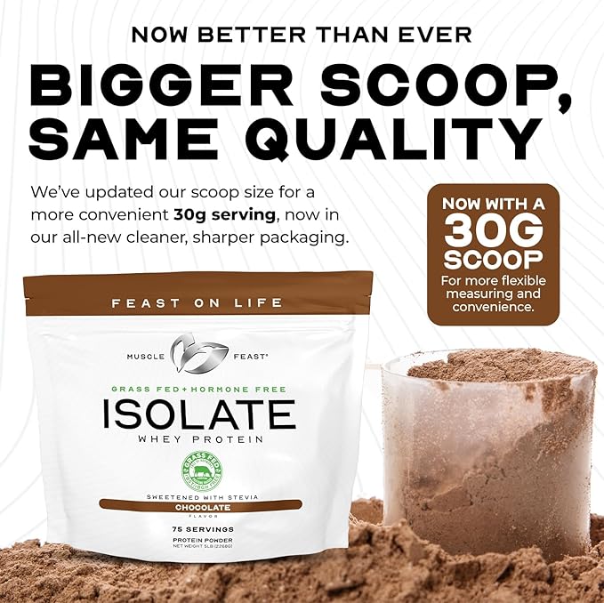 Muscle Feast Creatine + Isolate Bundle: 1 Creatine Powder (Unflavored 2lb) + 1 Whey Protein Isolate (Chocolate 2lb) | Premium Supplements Vegetarian Gluten Free