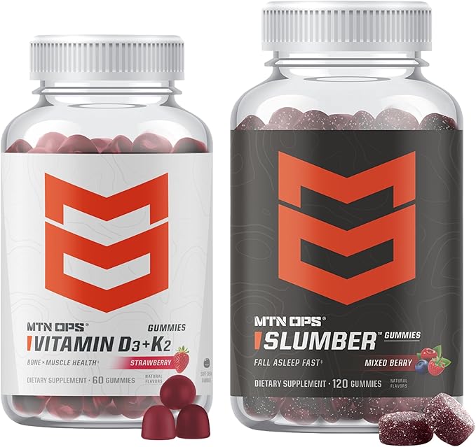 MTN OPS Vitamin D3 + K2 &amp Slumber Gummies Bundle