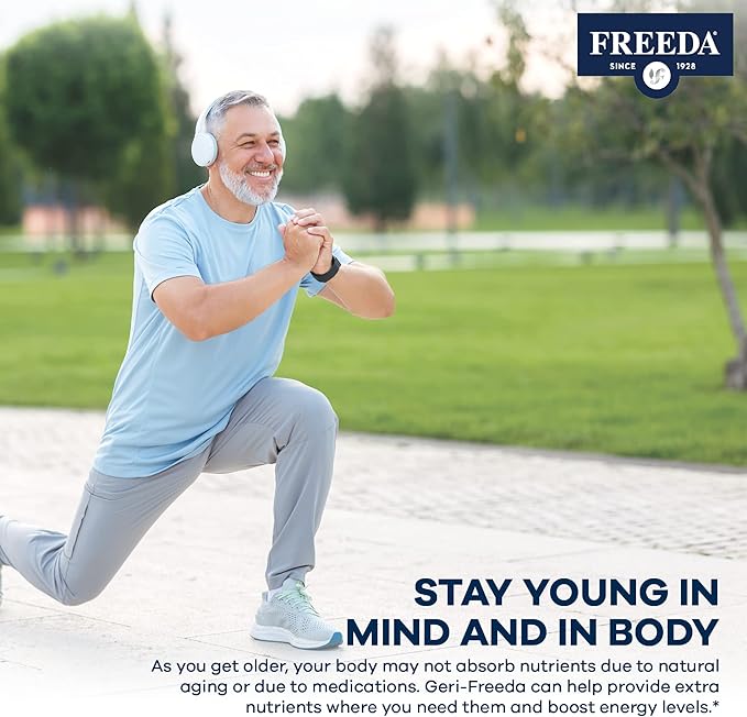 Freeda Senior Multivitamin - Kosher Vitamins for Men &amp Women 60 and Over - One Daily Coated Tablet - Women’s &amp Men’s Vitamins Multivitamin 60 Plus - Vitamins for Women Over 60 Plus Elderly (10