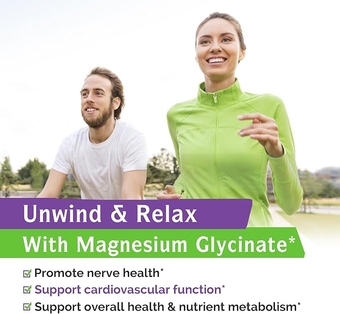 Innate Vitality Magnesium Glycinate 500mg | 70mg Elemental Magnesium Supplement - High Absorption Non Buffered Non-GMO &amp No Gluten - Vegan - Nerve Health - 120 Capsules (Pack of 2)