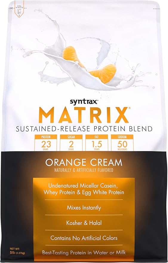 Syntrax Nutrition Matrix - Sustained-Release Protein Blend Orange Cream 5 lb.