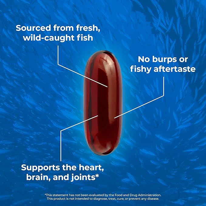 OMAPURE Wild Caught Omega-3 Supplements with High EPA &amp DHA (10 Bottles 120 Softgels) - Burpless Formula Supports Heart &amp Joint Health Promotes Brain Function