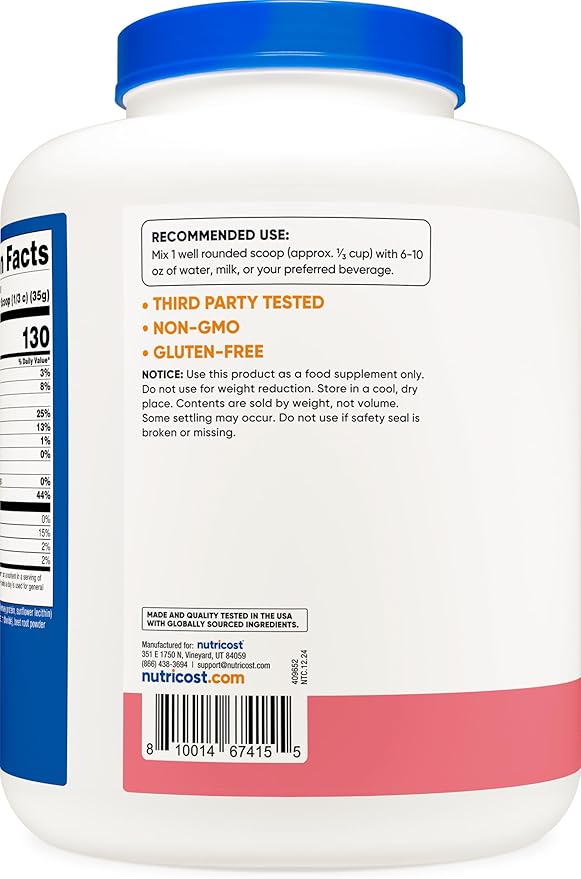 Nutricost Whey Protein Concentrate (Strawberry Milkshake) 5LBS - Gluten Free &amp GMO Free