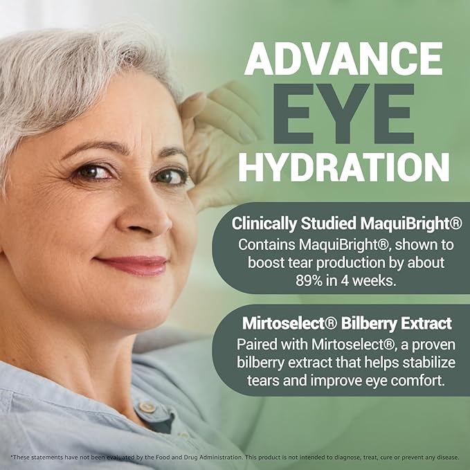 Dry Eye Relief Supplements for Adults with Pure Bilberry Extract Toptear Ultimate Eye Vitamins for Eyesight Dryness Relief Strain Optical Nerve &amp Vision Care Support Vegan Capsules (30 Days) P