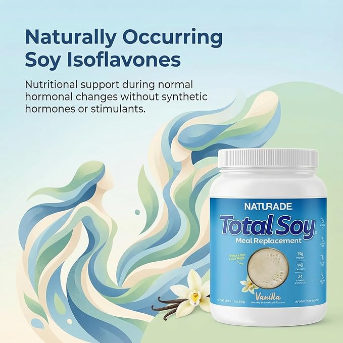 Total Soy Plant-Based Meal Replacement Powder | 13g Complete Soy Protein Low Carb Low Sugar | Supports Hormonal Balance Healthy Blood Sugar &amp Weight Management | Vanilla Vegan