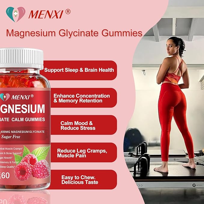 Magnesium Gummies 600mg per Serving-Magnesium Glycinate 400mg and Magnesium Malate 200mgSugar Free Magnesium Potassium Supplement for Calm Mood Muscle Bone &amp Energy Support120 Raspberry Gummie