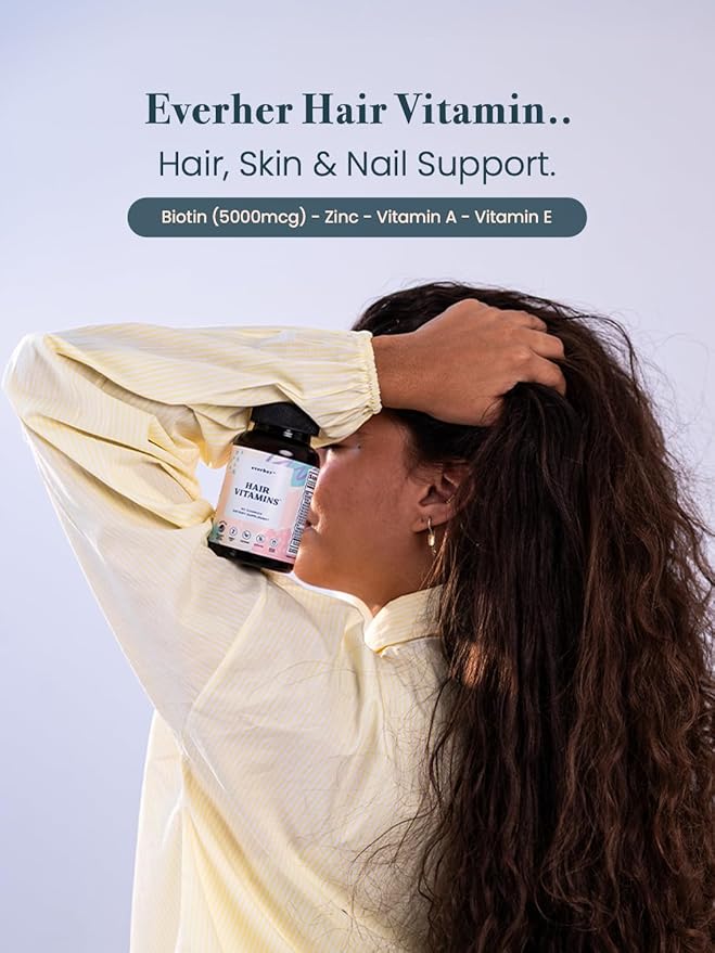 Hair Vitamins | 5000mcg Biotin | Non-GMO Vegetarian | Promotes &amp Strengthens Hair | 1-Month Supply