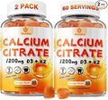(2 Pack) Calcium Citrate GummiesCalcium 1200 mg with Vitamin D3 and K2 for Women &amp Men.Supports Bone Muscle &amp Teeth - Natural Orange Flavor120 Gummies- 60 Day Vegan Supply