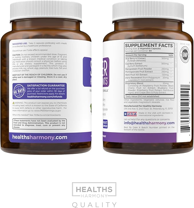 Antioxidants &amp Immune Support (2-Month Supply) Immune Vitality Blend - Super Antioxidants - Powerful Super Food Daily Blend (120 Caps) &amp Immune Support Supplement with Elderberry Vitamin C and
