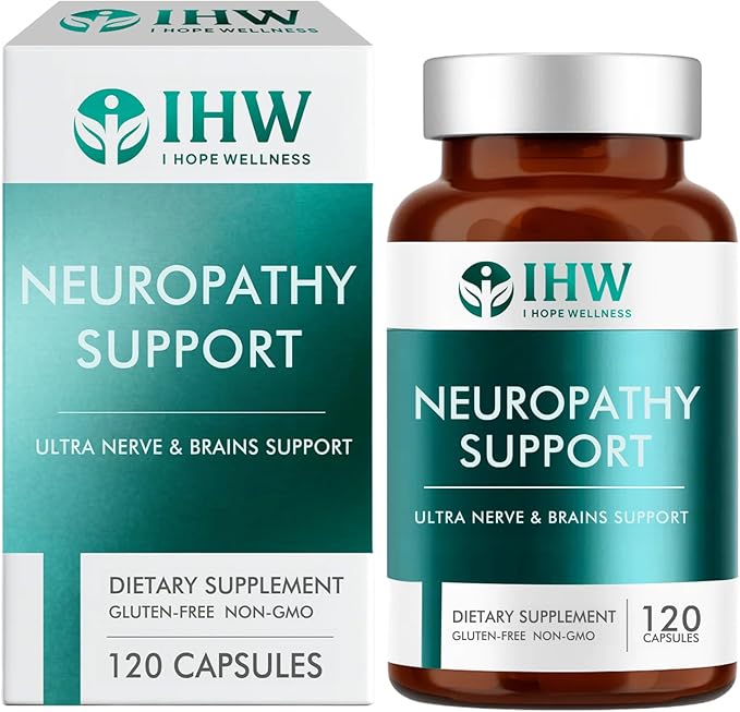 IHW Nerve Savior for Neuropathy 120 Capsules Neuropathy Supplements with 600 Mg Alpha Lipoic Acid &amp B Vitamins Fortifying Nerves in Fingers Hands Toes &amp Feet Peripheral Relief Support