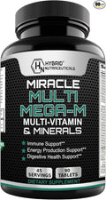 Hybrid Nutraceuticals MEGA-M Multivitamin for Men and Women (+ superfoods Mushrooms and enzymes)