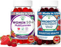 Lunakai USA Made Women 50+ Multivitamin &amp Probiotic Gummies Bundle – Immune &amp Digestive Support – 60 Non-GMO Gummies Each