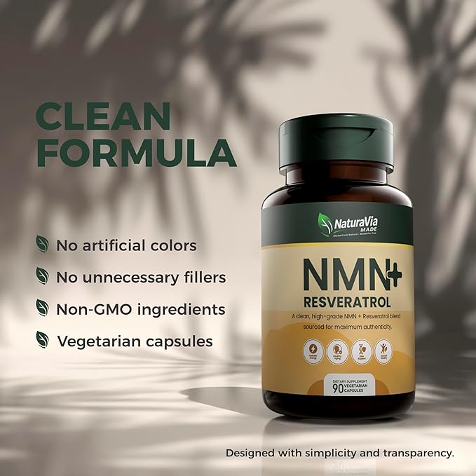 NMN Capsules with Resveratrol – High-Purity Formula – &gt99.7% Purity – Third-Party Tested – Made in USA – 500mg Nicotinamide + 100mg Resveratrol – 90 Capsules