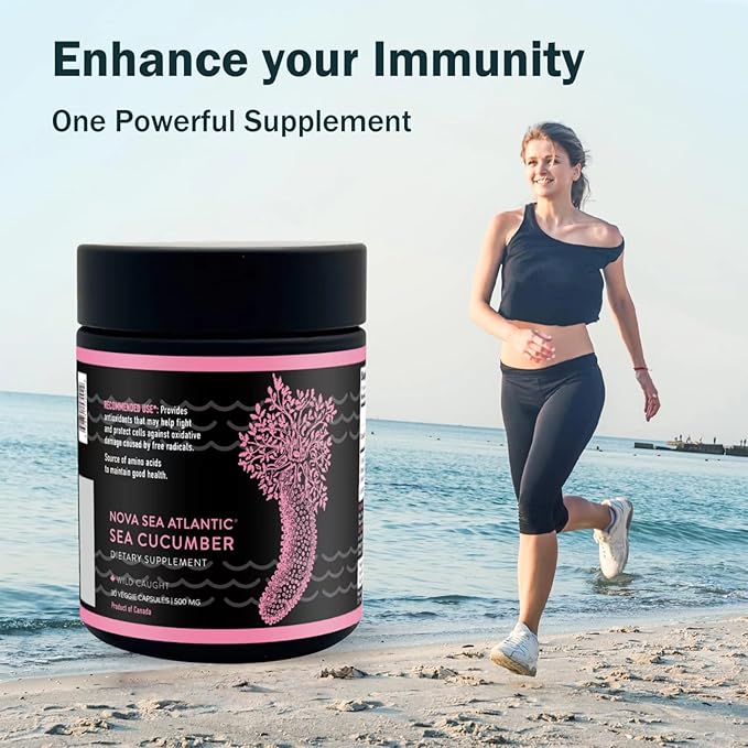 Wild Sea Cucumber Supplement Capsules Antioxidant Healthy Energy Supplement with Fucosylated Chondroitin Sulfate Collagen Glycosides Vitamins Minerals(Pack of 1)