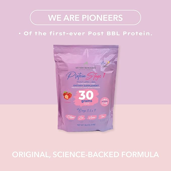 MI NUEVA SILUETA My New Silhouette Stage 1. Isolated Medical-Grade Protein with Omega 3 6 and 9. Enhanced with 30 g per Serving.(Strawberry)