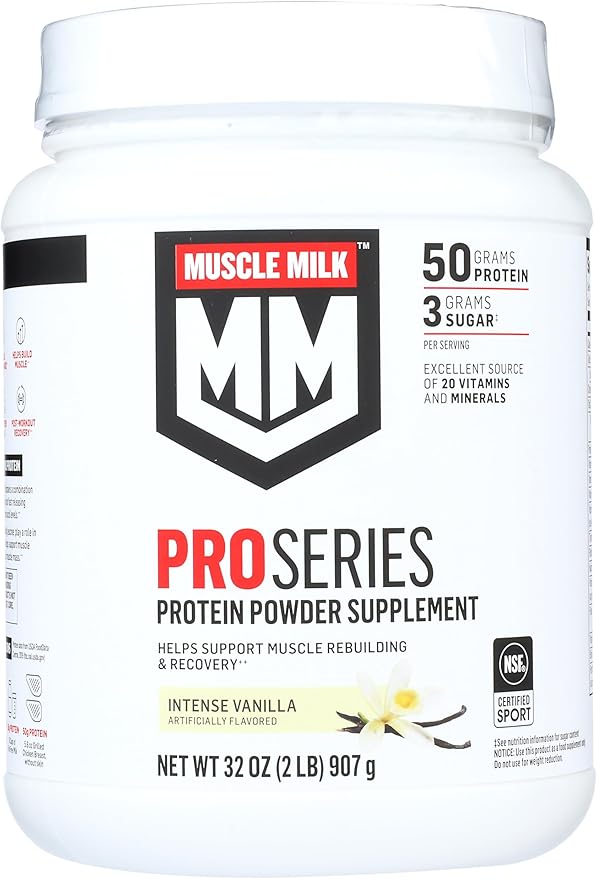 Muscle Milk Powder Pro Series 50 Grams Protein Intense Vanilla 2 Pounds