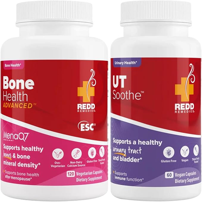 Redd Remedies Bone Health Advanced 120 Capsules and UT Soothe wih Probiotics 60 Capsules