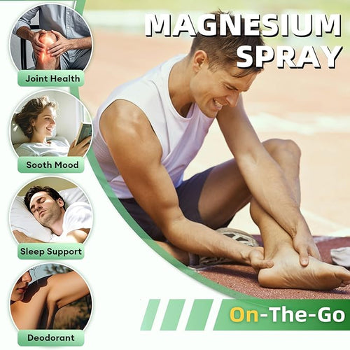2 Pack Magnesium Oil Spray - Magnesium Spray for Feet &amp Body Leg Cramps Joint Health &amp Sleep Support Nourish Skin - Topical and Natural Oil 4oz