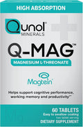Qunol Q-Mag Magnesium L-Threonate Tablets 2000mg of Magtein to Help Support Cognitive Performance Improve Mental Alertness &amp Productivity Supports Restful Sleep High Absorption 60 Count