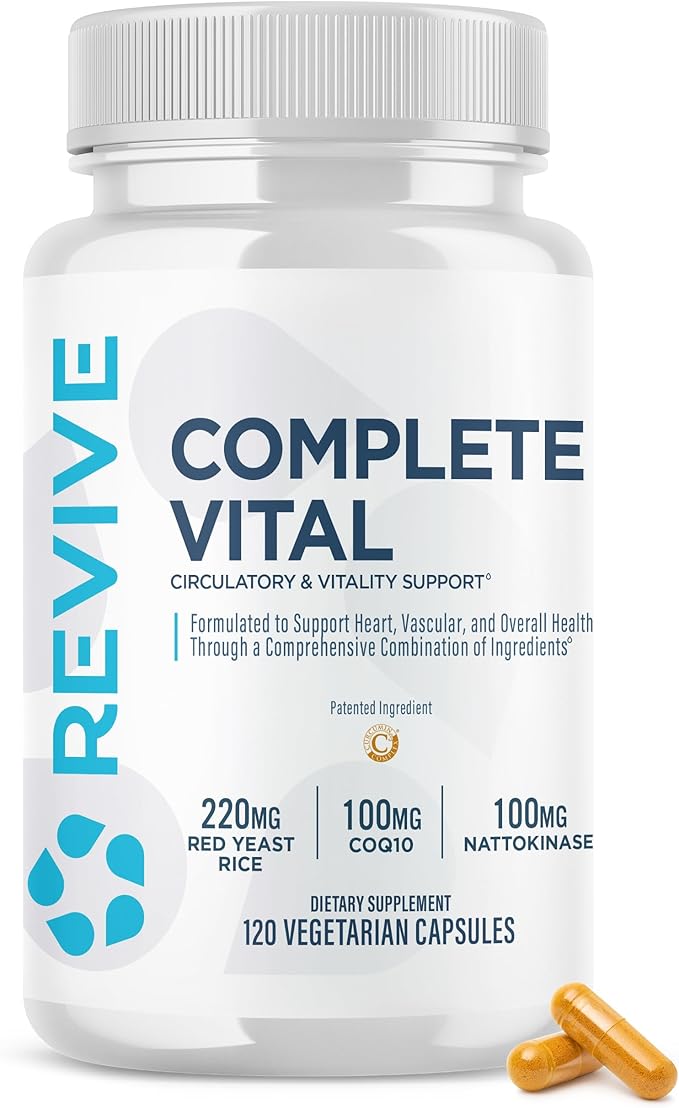 Revive MD Supplements &amp Support Complete Vital (120 Vegetarian Capsules) - NAC &amp CoQ10 Supplement Supports Health &amp Antioxidant Activity (30 Servings)