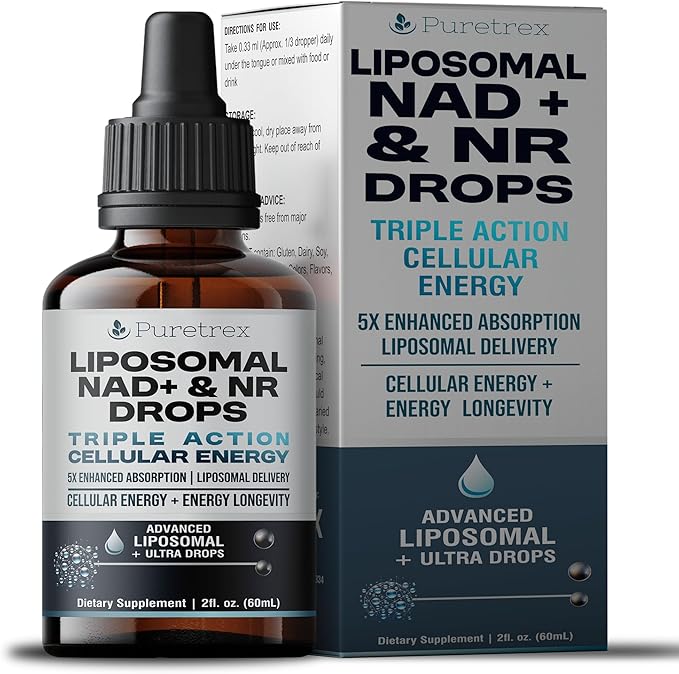 Liposomal NAD+ &amp NR Drops Liquid Liposomal Delivery Advanced Ultra Drops 60mL (2 fl oz)