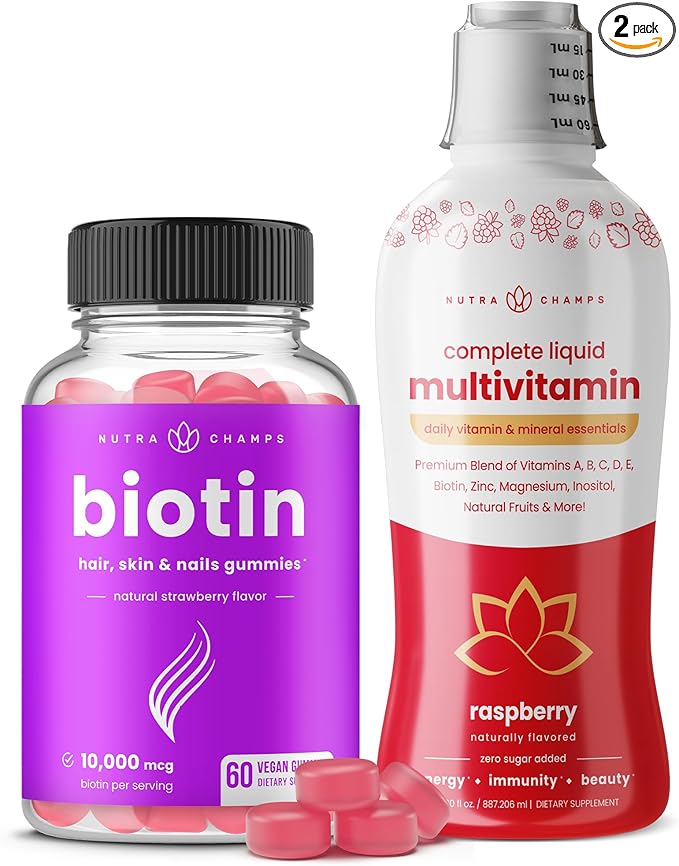 NutraChamps Biotin Gummies and Liquid Multivitamins