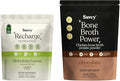 SAVVY Bone Broth Power Chocolate Protein Powder 23g Protein 12g Collagen &amp Recharge Electrolyte Powder Sugar Free Conscious Hydration Drink with Sodium Magnesium Potassium Glycine Lemon Fla