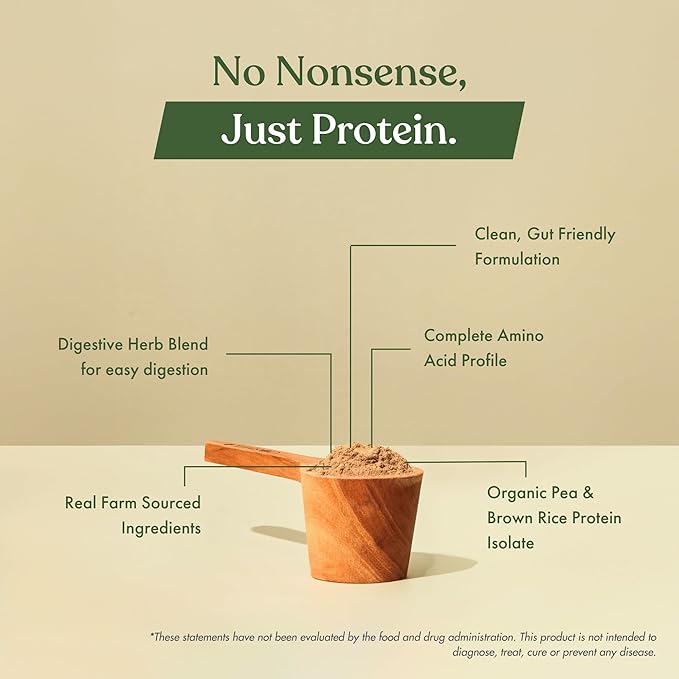 cosmix No Nonsense Plant Protein Organic Brown Rice &amp Pea Isolate Easy Digestion 24G Protein/Serving Gluten &amp Lactose Free Japanese Ceremonial Matcha 500 G (Pack of 1)