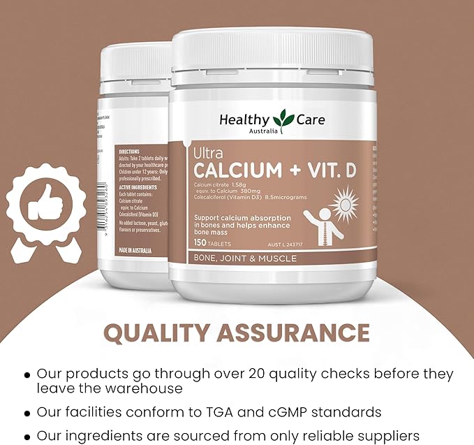 Healthy Care Ultra Calcium Plus Vitamin D 150 Tablets