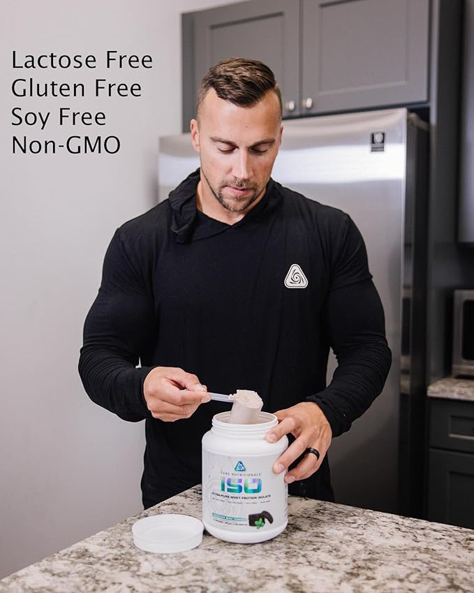 Core Nutritionals Iso Whey Protein Isolate | Lactose Gluten &amp Soy Free | 100% Micro Filtered Cold Pressed | 25g Protein | 2 Pound (Chocolate Mint Cookie)