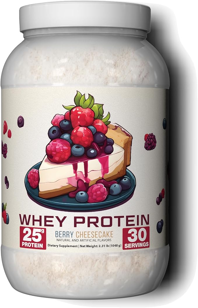 Ekkovision Protein Powder Berry Cheesecake 25 G Whey Protein per Scoop Low Lactose High Protein for Men and Women with Active Lifestyles Perfect for Shakes Smoothies and Recipes 30 Servings