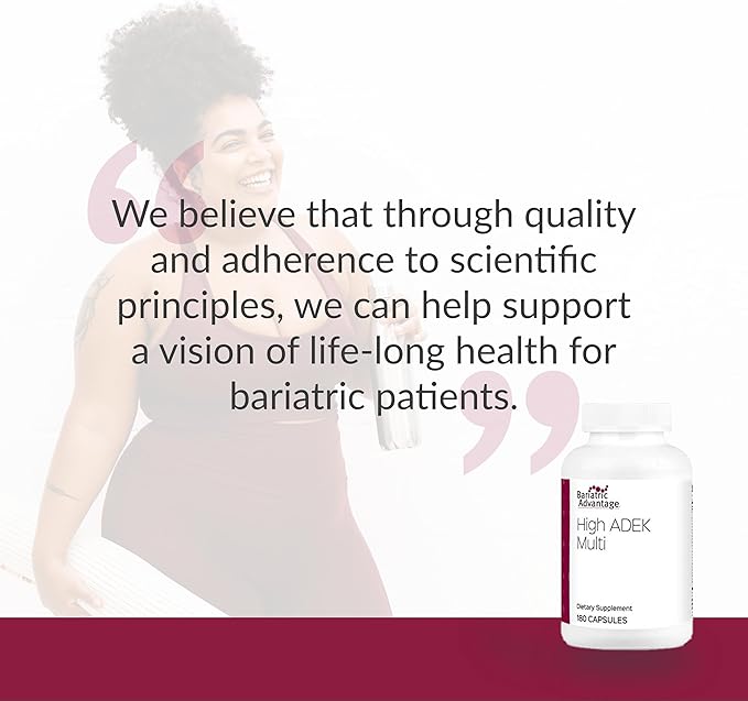 Bariatric Advantage High ADEK Multi - for Bariatric Surgery Patients - Multivitamin with Vitamins A D E K &amp Trace Minerals - 100%+ DV of ADEK - 180 Capsules